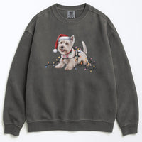 Load image into Gallery viewer, Christmas West Highland Terrier Sweatshirt, Christmas Lights Dog

