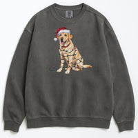 Load image into Gallery viewer, Christmas Yellow Labrador Sweatshirt, Christmas Lights Dog
