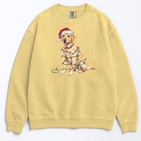 Load image into Gallery viewer, Christmas Yellow Labrador Sweatshirt, Christmas Lights Dog
