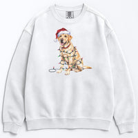 Load image into Gallery viewer, Christmas Yellow Labrador Sweatshirt, Christmas Lights Dog
