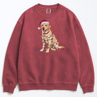 Load image into Gallery viewer, Christmas Yellow Labrador Sweatshirt, Christmas Lights Dog
