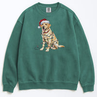 Load image into Gallery viewer, Christmas Yellow Labrador Sweatshirt, Christmas Lights Dog
