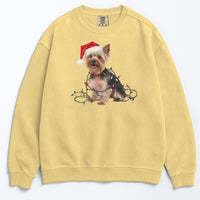 Load image into Gallery viewer, Christmas Yorkshire Terrier Sweatshirt, Christmas Lights Dog

