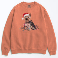 Load image into Gallery viewer, Christmas Yorkshire Terrier Sweatshirt, Christmas Lights Dog

