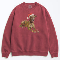Load image into Gallery viewer, Brindle Greyhound Christmas Lights Sweatshirt