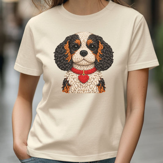Tri-Color Cavalier King Charles Spaniel Yarn Look Shirt