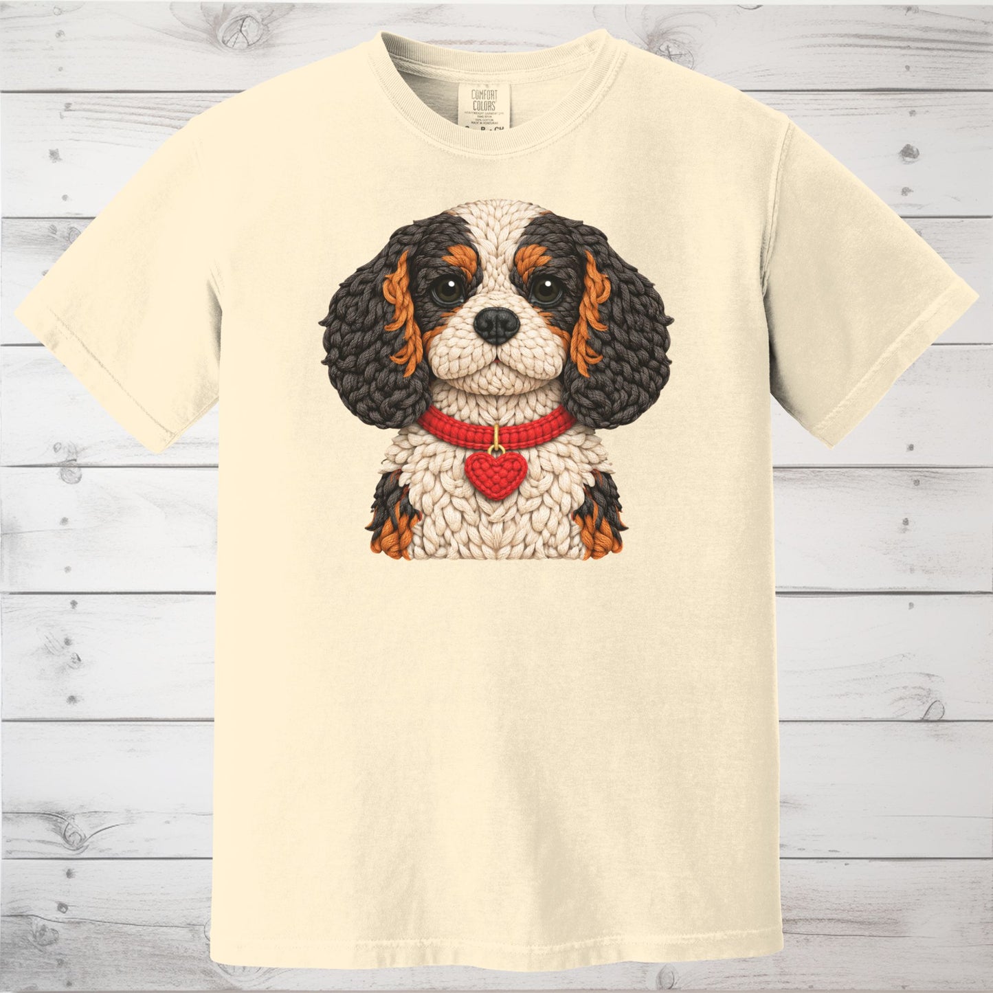 Tri-Color Cavalier King Charles Spaniel Yarn Look Shirt