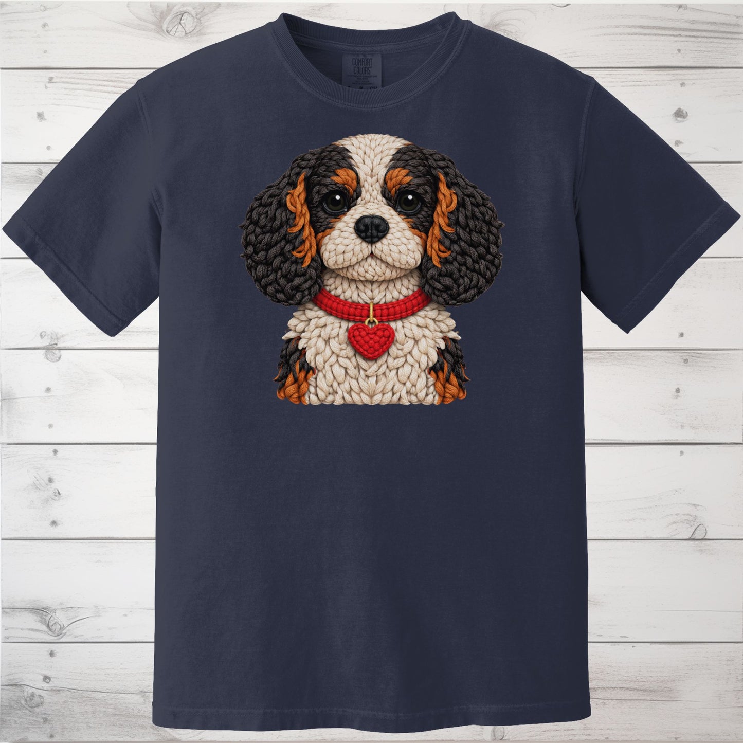 Tri-Color Cavalier King Charles Spaniel Yarn Look Shirt