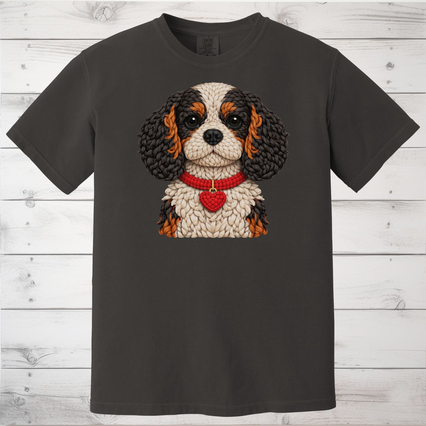 Tri-Color Cavalier King Charles Spaniel Yarn Look Shirt