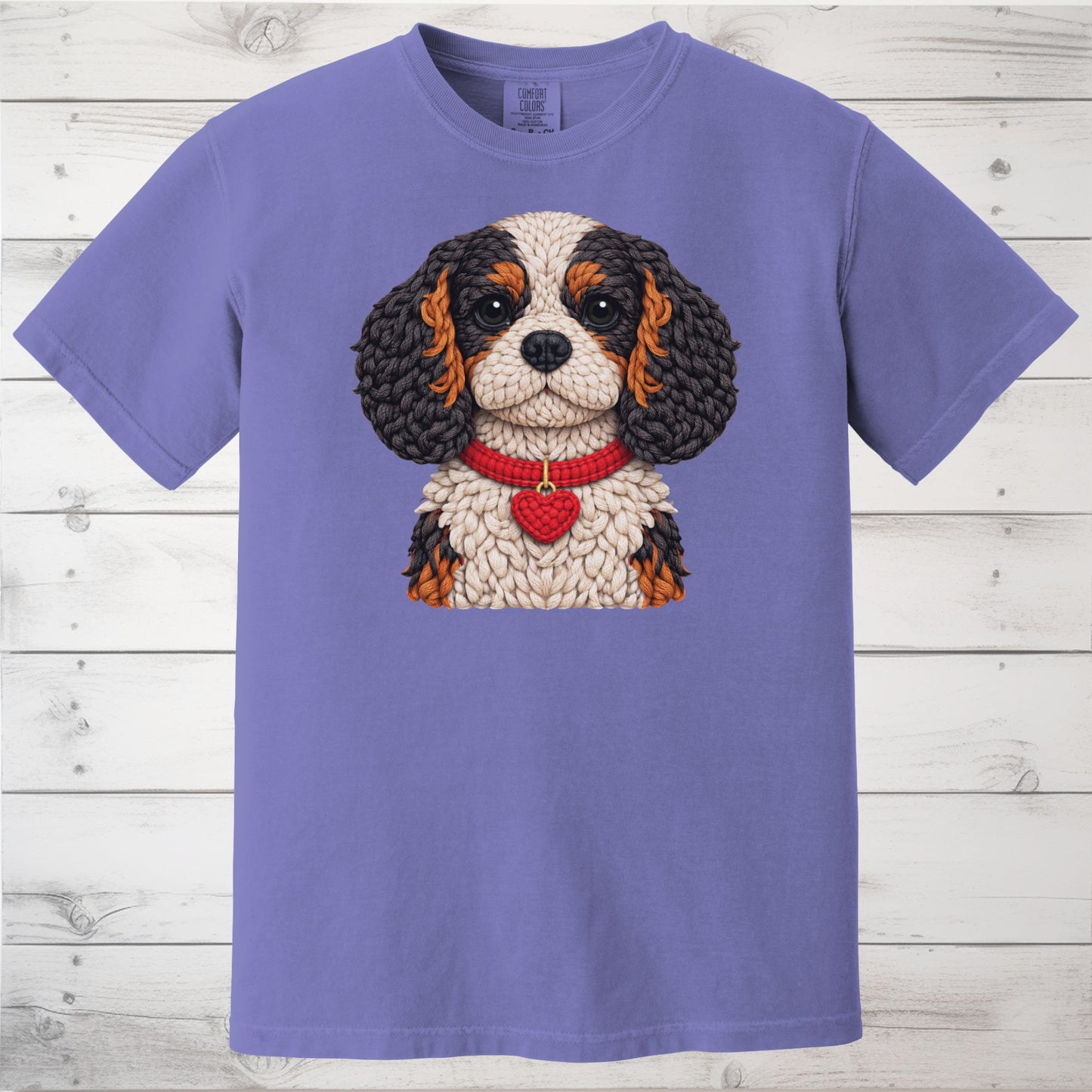 Tri-Color Cavalier King Charles Spaniel Yarn Look Shirt