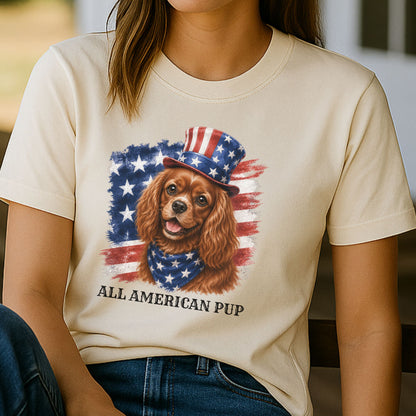 Patriotic Ruby Cavalier All American Pup Shirt