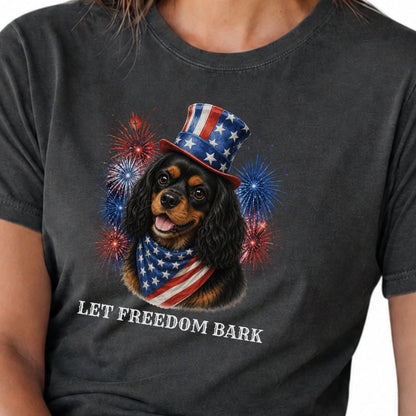 Black & Tan Cavalier King Charles Spaniel Patriotic Tee