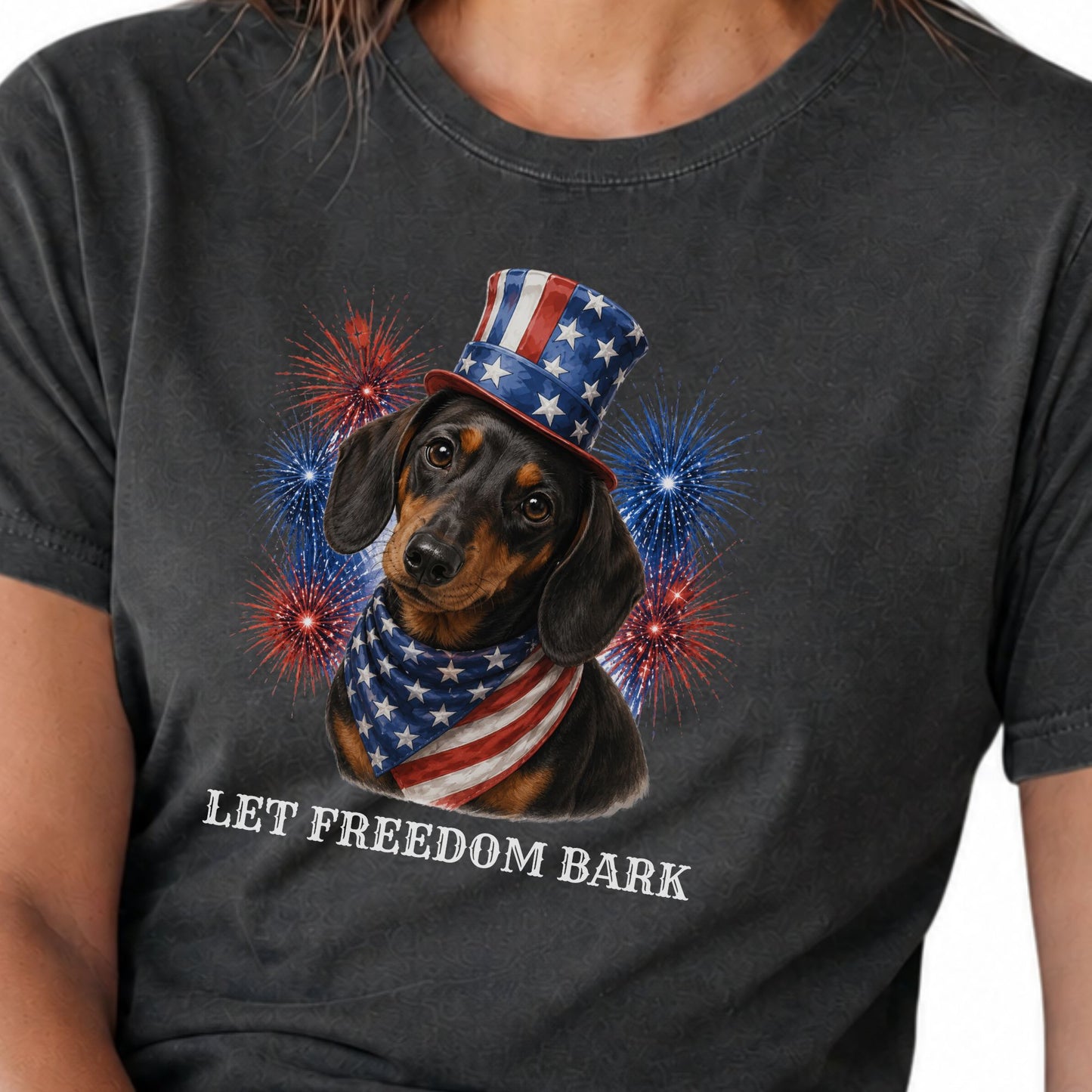 Patriotic Black and Tan Dachshund Shirt