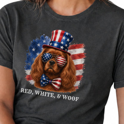 Patriotic Ruby Cavalier Red White & Woof Shirt
