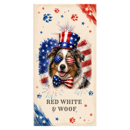 Australian Shepherd Patriotic Beach Towel