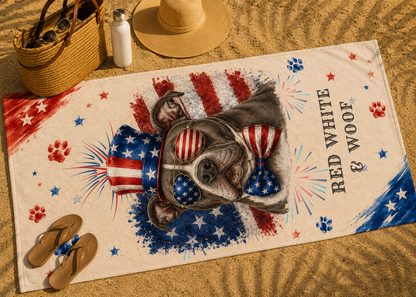 Pitbull Patriotic Beach Towel