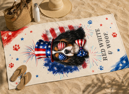 Tricolor Cavalier Patriotic Beach Towel