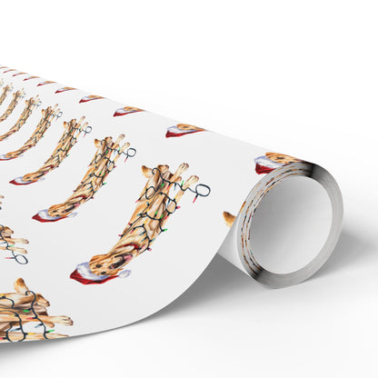 Yellow Labrador Retriever Christmas Lights Wrapping Paper