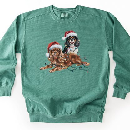 Cavalier King Charles Spaniels Christmas Lights Sweatshirt
