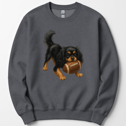 Black and Tan Cavalier Football Sweatshirt Cute Dog Lover Game Day Crewneck Gift Shirt