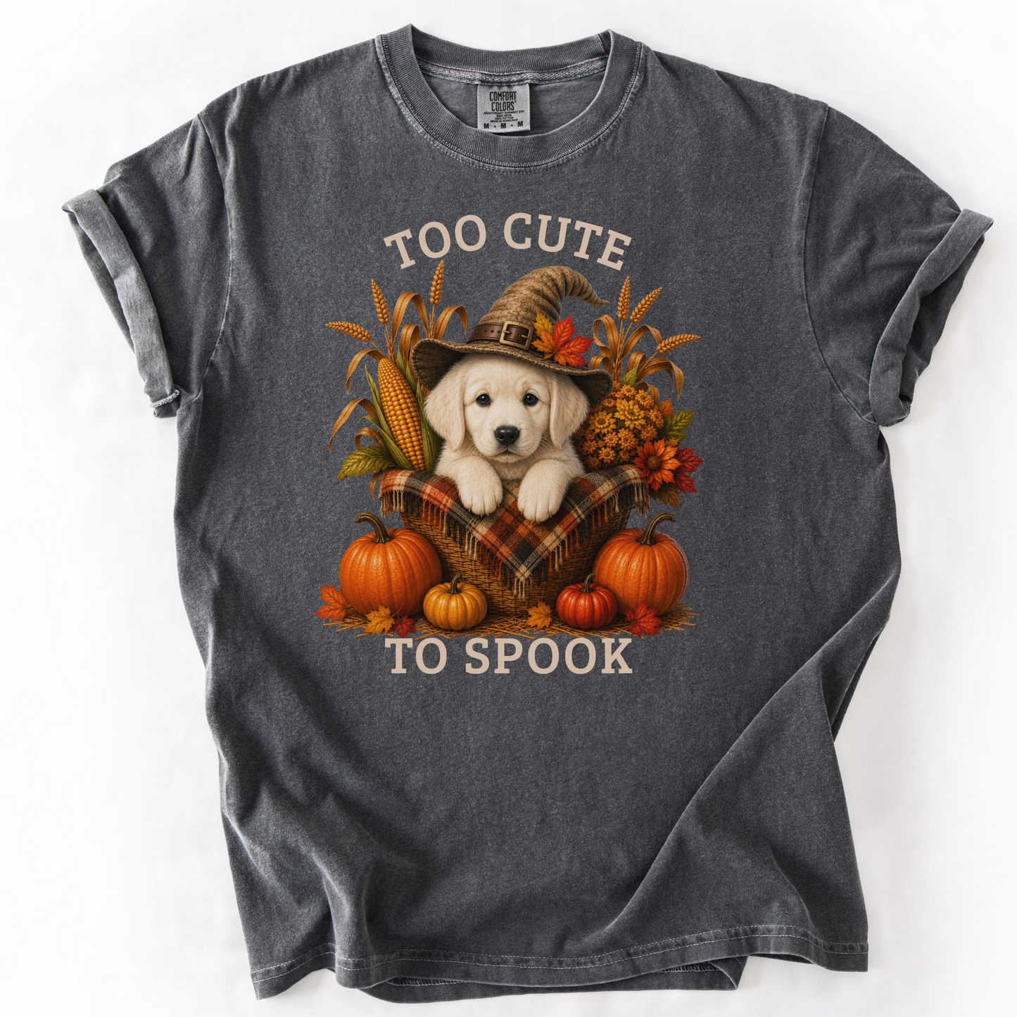 English Cream Golden Retriever Halloween Shirt, Too Cute To Spook Fall Dog Lover Tee