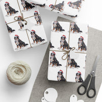 Load image into Gallery viewer, Bernese Mountain Dog Christmas Lights Wrapping Paper
