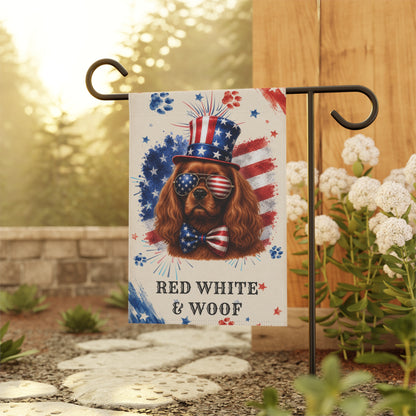 Patriotic Ruby Cavalier Garden Flag