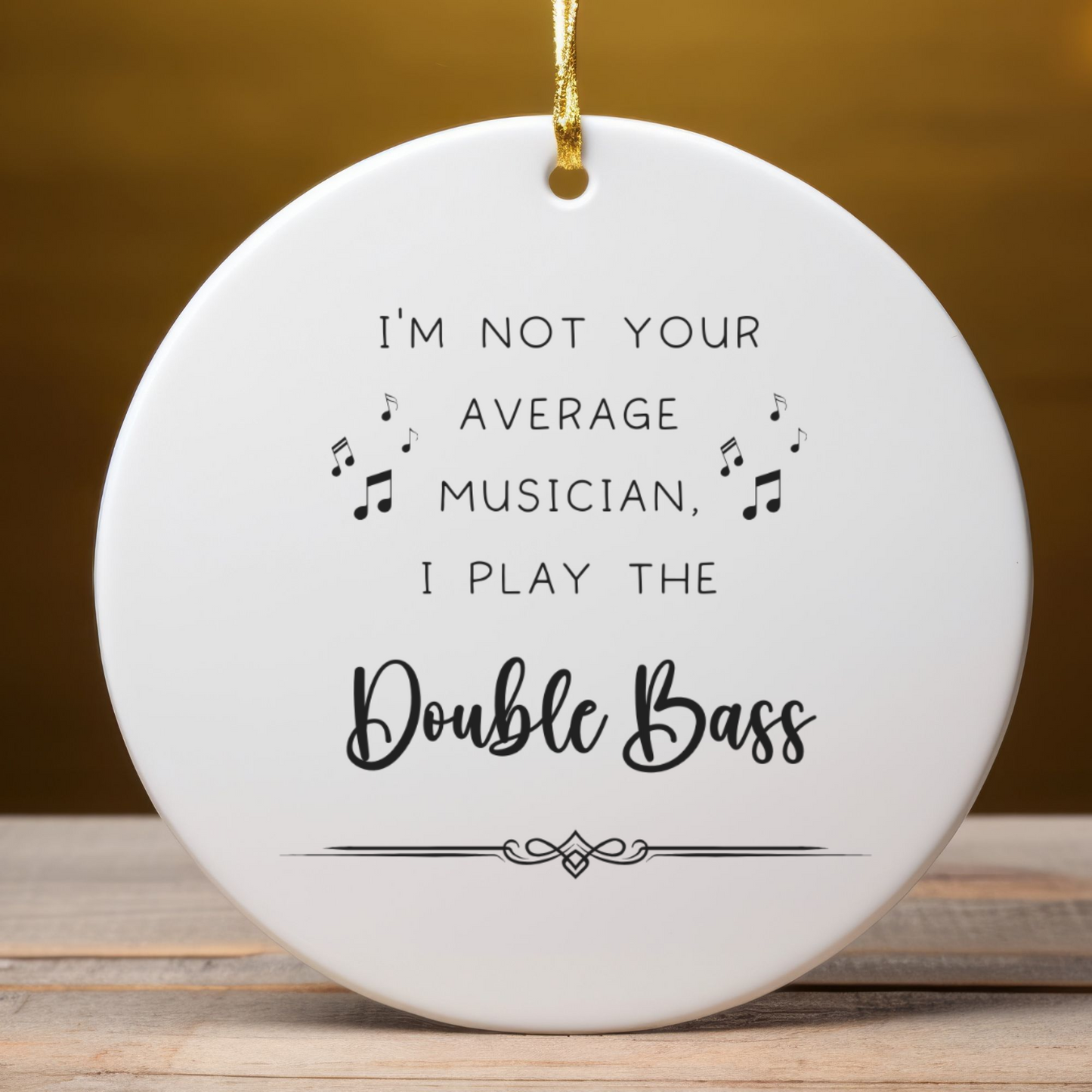 Funny Double Bass Ornament Musician Christmas Gift Orchestra Bass Player Decor