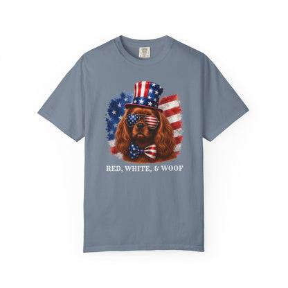 Patriotic Ruby Cavalier Red White & Woof Shirt