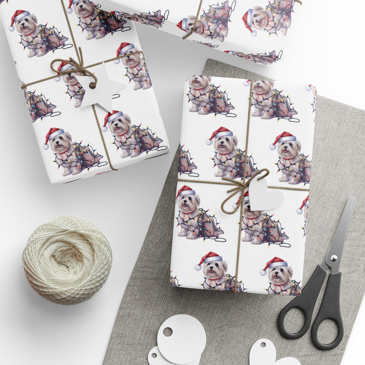 Maltese Christmas Lights Wrapping Paper