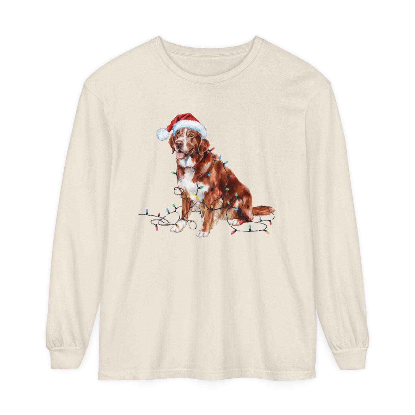 Christmas Nova Scotia Duck Tolling Retriever Long Sleeved Shirt, Christmas Lights Dog Tee, Christmas Dog Tee, Retriever Mom Tshirt