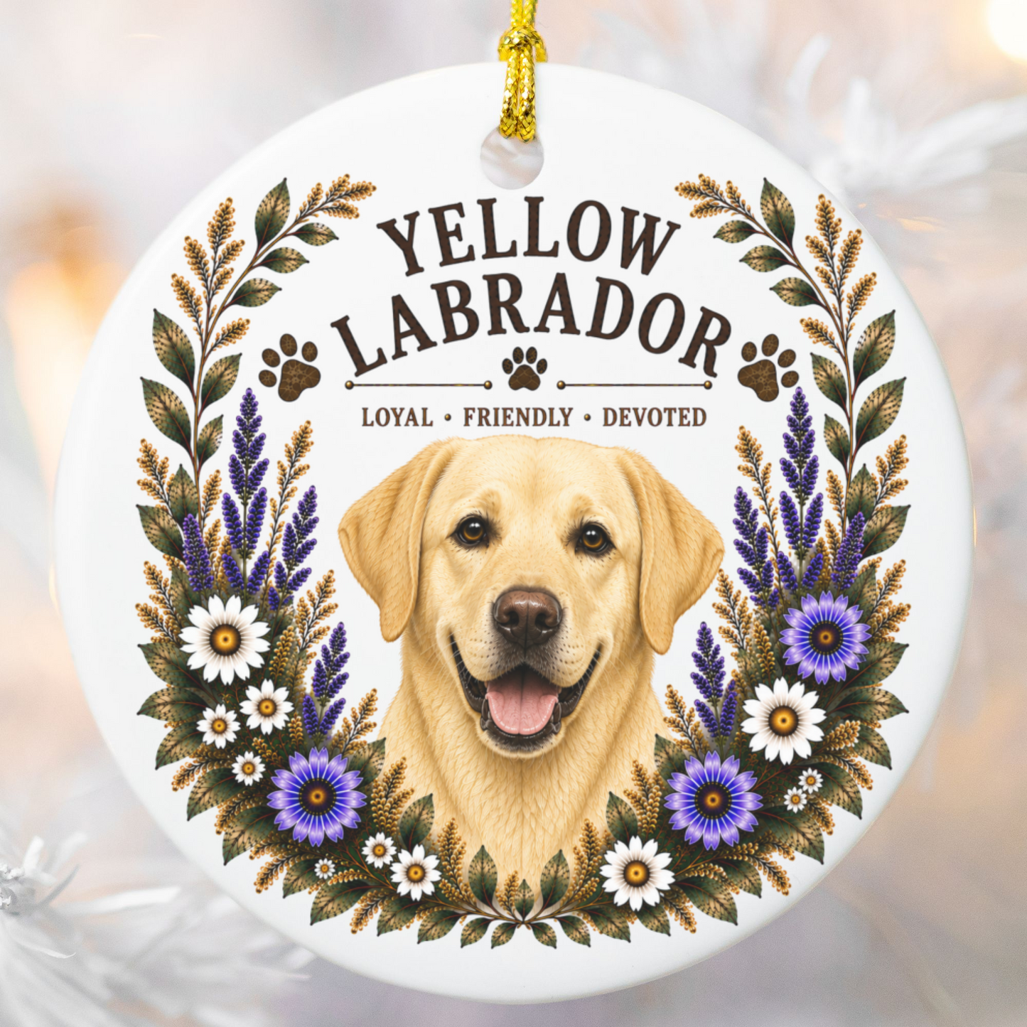 Yellow Lab Ornament, Labrador Retriever Lover Gift, Yellow Lab Mom Gift, Dog Breed Keepsake