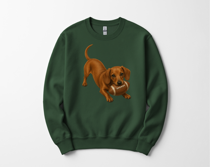 Red Dachshund Football Sweatshirt