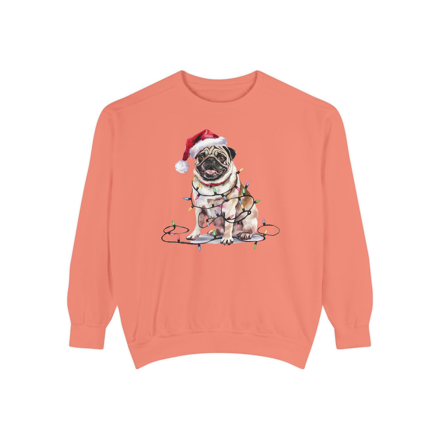 Christmas Pug Sweatshirt, Christmas Lights Dog Sweatshirt, Pug Mom Sweatshirt, Christmas Dog, Gift for Dog Lover, Pug