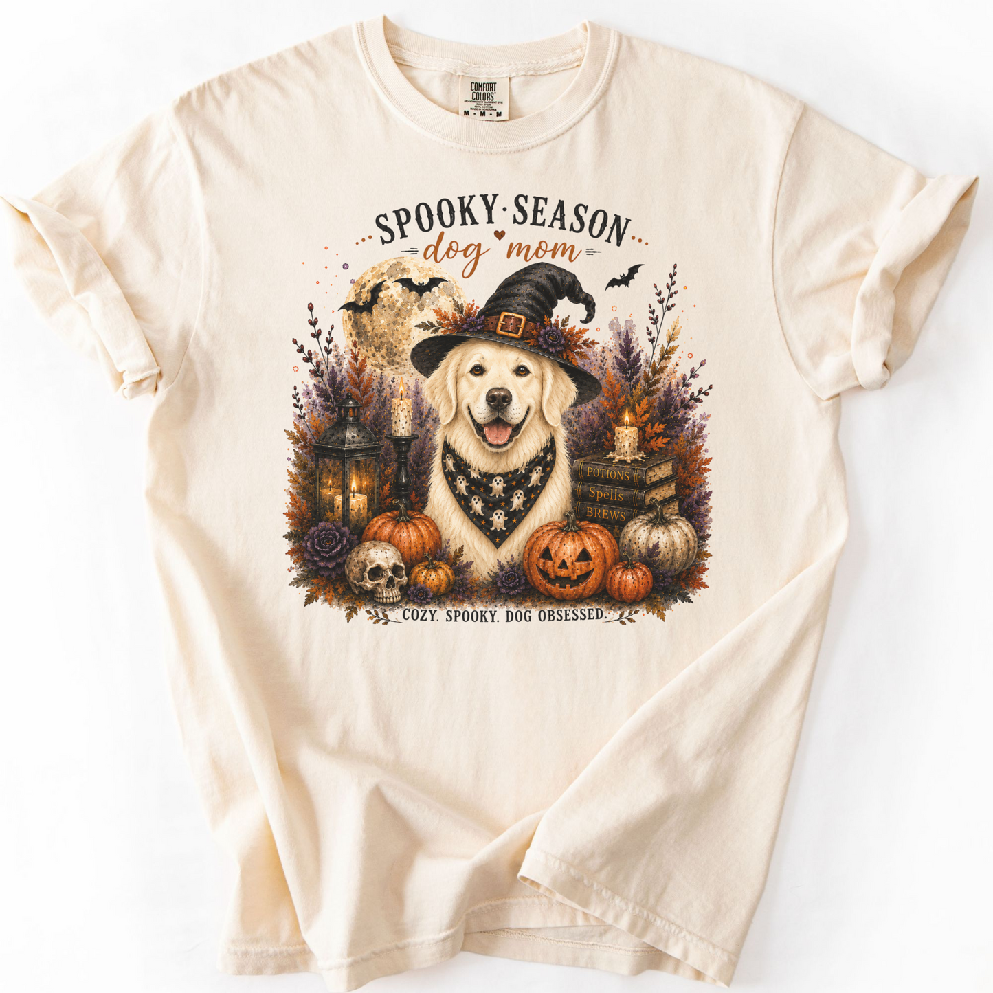 English Cream Golden Retriever Spooky Season Dog Mom Halloween Shirt