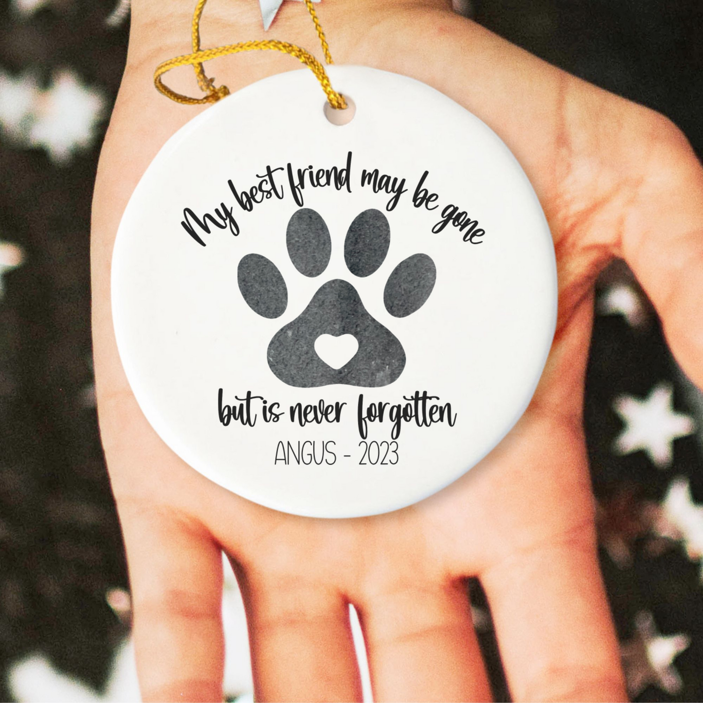 Personalized Pet Memorial Ornament, Dog Memorial Christmas Ornament, Rainbow Bridge Gift, Custom Pet Loss Keepsake