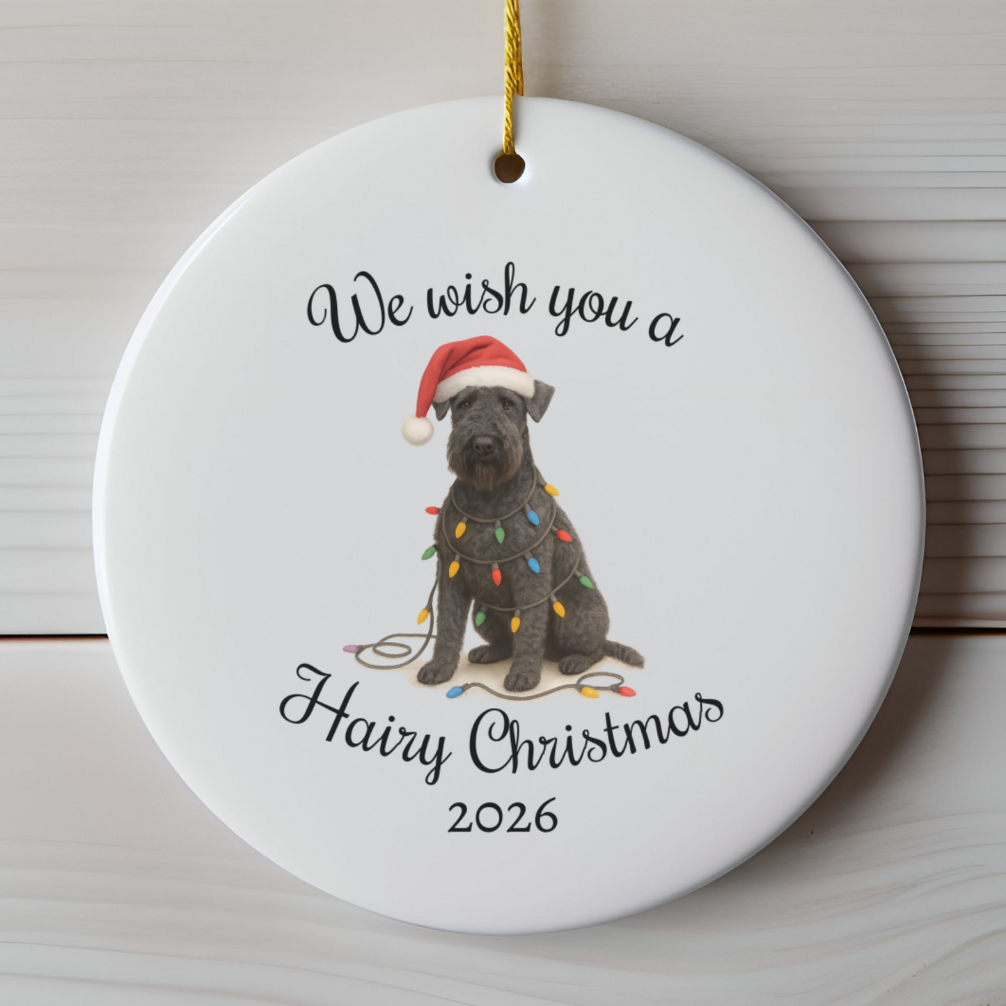 Kerry Blue Terrier Ornament, Christmas Lights Dog Keepsake