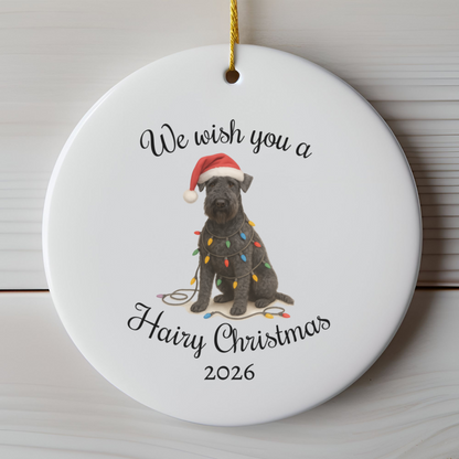 Kerry Blue Terrier Ornament, Christmas Lights Dog Keepsake