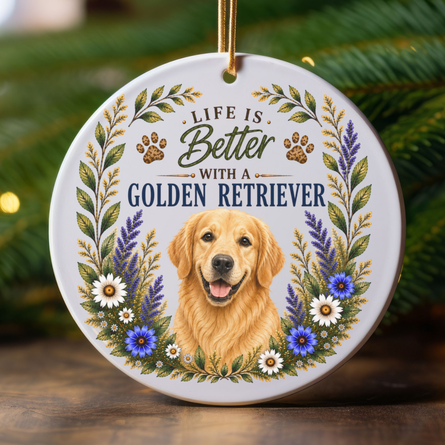 Golden Retriever Ornament, Golden Retriever Lover Gift, Dog Mom Gift, Golden Keepsake