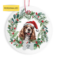 Load image into Gallery viewer, Personalized Cocker Spaniel Ornament, Custom Dog Christmas Ornament, Customized Pet Name Ornament, Pet Memorial, Custom Dog Keepsake
