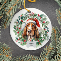 Load image into Gallery viewer, Personalized Basset Hound Christmas Ornament