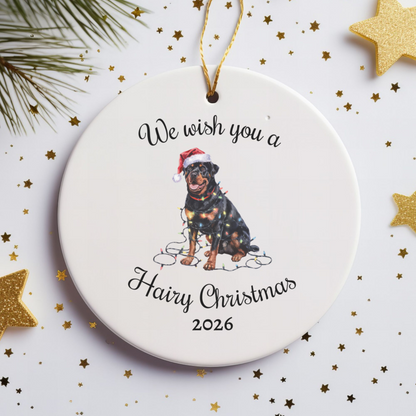 Christmas Rottweiler Ornament, Christmas Lights Dog Keepsake