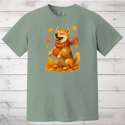 Shiba Inu Fall Shirt, Cozy Pet Sweatshirt, Shiba Lover Gift Clothing, Autumn Leaves Apparel, Cute Dog Shirt, Dog Enthusiast Gift