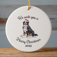 Load image into Gallery viewer, Christmas Bernese Mountain Dog Ornament, Christmas Lights Dog Keepsake
