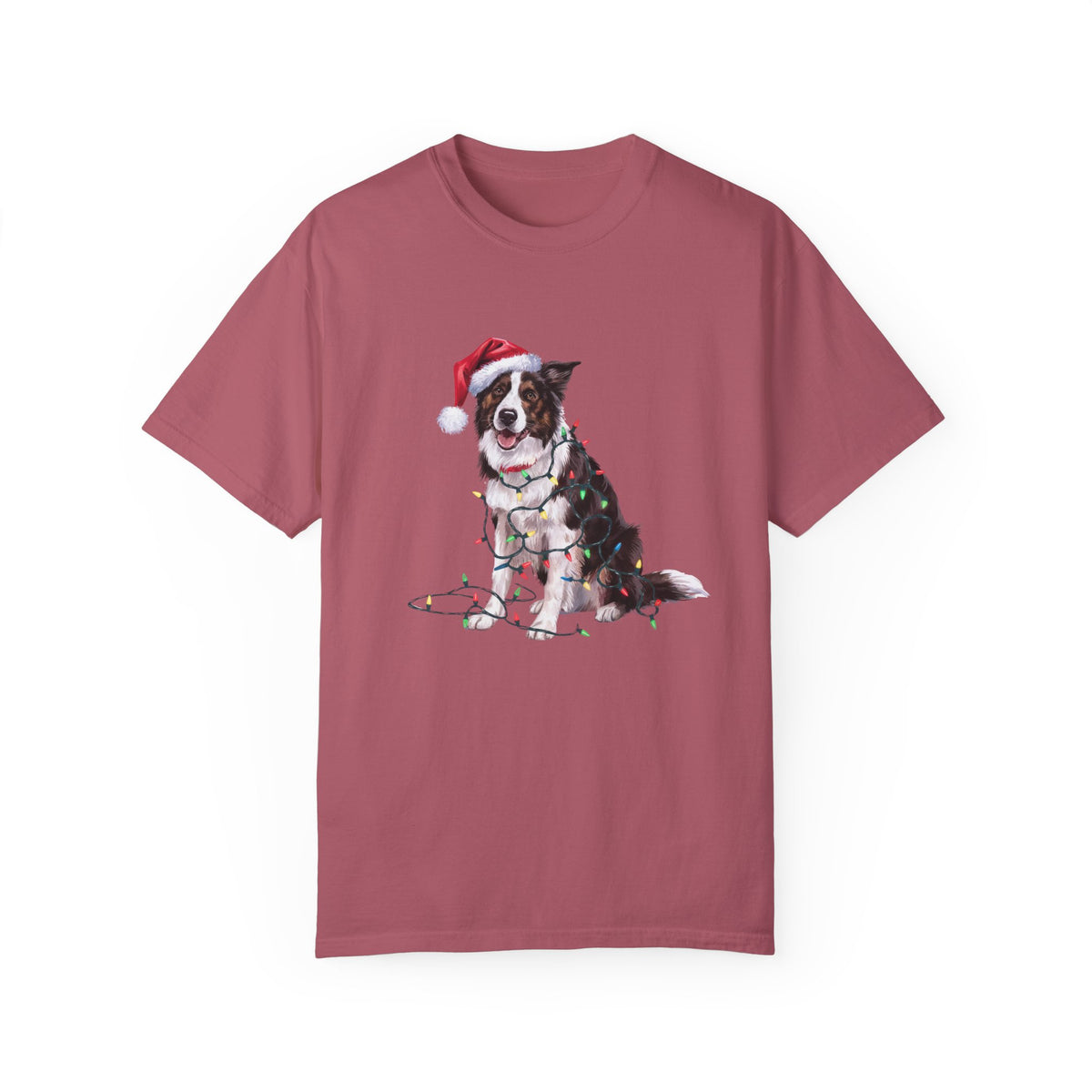 Christmas Border Collie Shirt, Christmas Lights Dog Tee, Christmas Dog Tee, Border Collie Mom Tshirt, Gift for Dog Lover, Border Collie