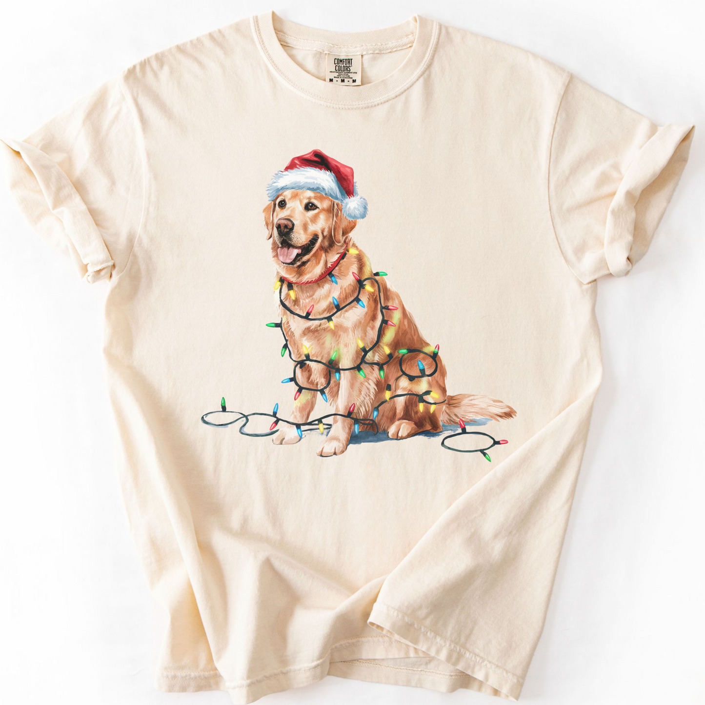 Christmas Golden Retriever Shirt, Christmas Lights Dog Shirt, Christmas Dog, Golden Retriever Mom, Gift for Dog Lover, Golden Retriever
