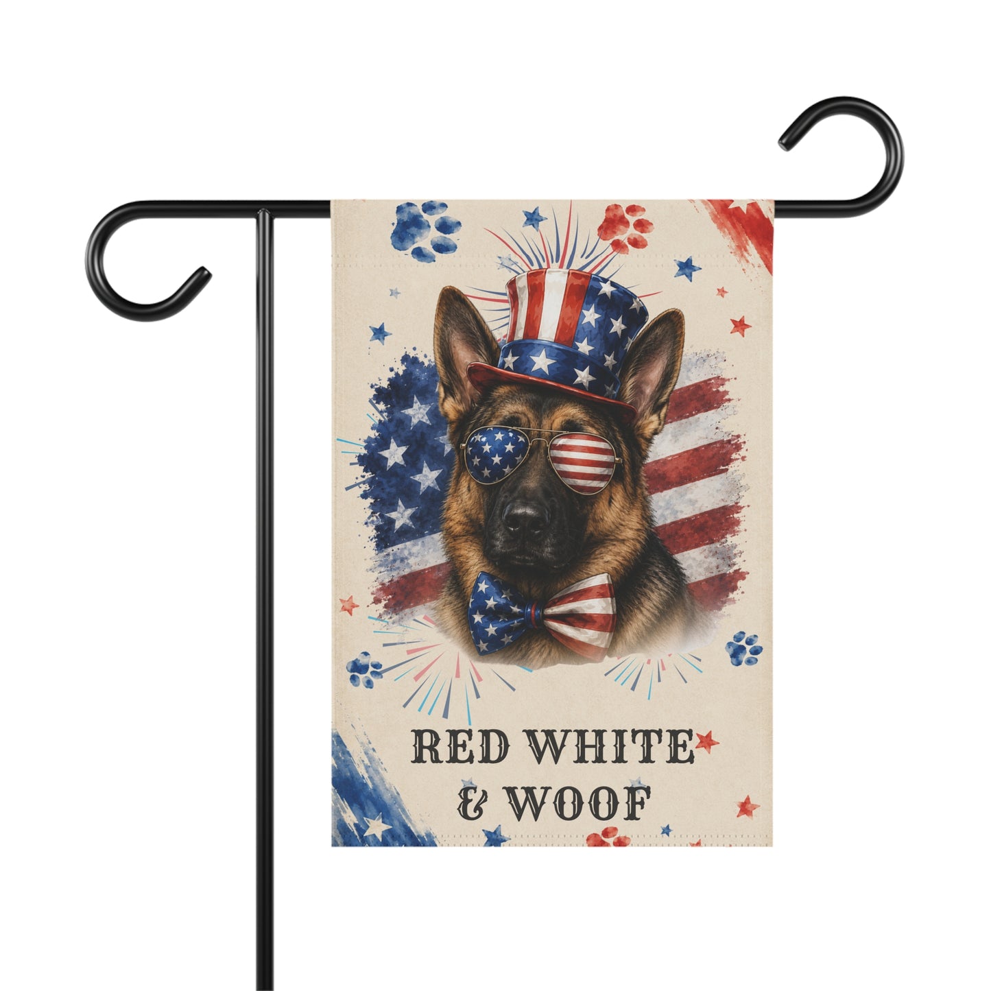 Patriotic German Shepherd Garden Flag