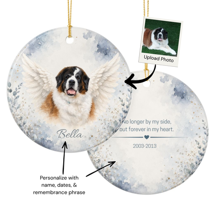 Personalized Pet Memorial Ornament, Custom Rainbow Bridge Photo Keepsake Gift