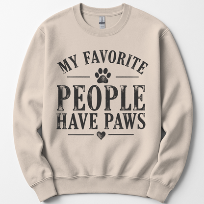 Personalized Dog Mom Sweatshirt, Custom Dog Names Sleeve, My Favorite People Have Paws Crewneck