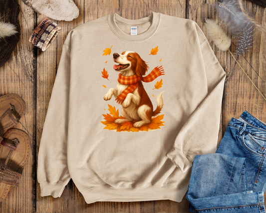 Springer Spaniel Fall Sweatshirt, Cozy Autumn Dog Sweatshirt, Dog Lover Fall Apparel, Cute Dog Autumn Outfit, Fall Dog Shirt